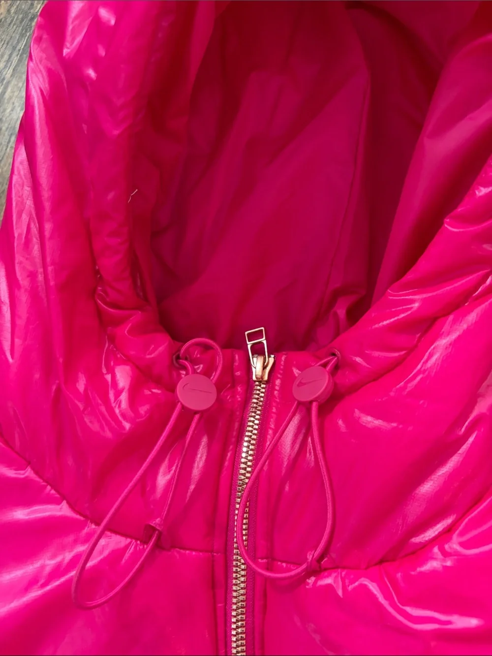Nike Women’s Hot Pink Hooded Quilted Puffer Jacket